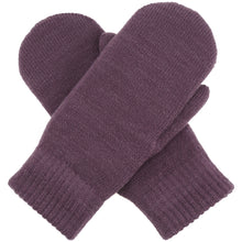 Load image into Gallery viewer, Winter Plush Fleece Lined Solid Knit Mittens