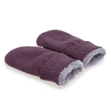 Load image into Gallery viewer, Winter Plush Fleece Lined Solid Knit Mittens