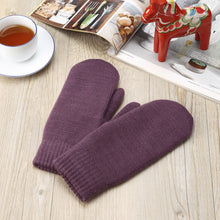 Load image into Gallery viewer, Winter Plush Fleece Lined Solid Knit Mittens