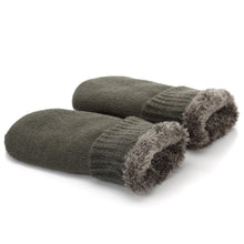 Load image into Gallery viewer, Winter Plush Fleece Lined Solid Knit Mittens