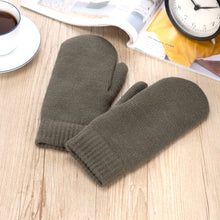 Load image into Gallery viewer, Winter Plush Fleece Lined Solid Knit Mittens