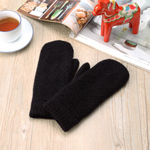 Load image into Gallery viewer, Winter Plush Fleece Lined Chevron Knit Mittens