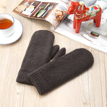 Load image into Gallery viewer, Winter Plush Fleece Lined Chevron Knit Mittens