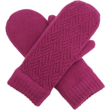 Load image into Gallery viewer, Winter Plush Fleece Lined Chevron Knit Mittens