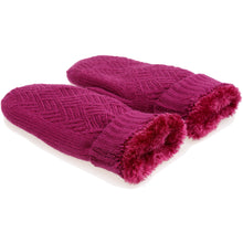 Load image into Gallery viewer, Winter Plush Fleece Lined Chevron Knit Mittens