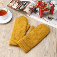 Load image into Gallery viewer, Winter Plush Fleece Lined Chevron Knit Mittens