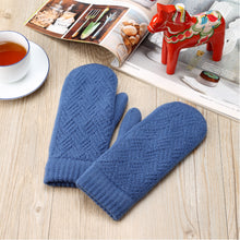 Load image into Gallery viewer, Winter Plush Fleece Lined Chevron Knit Mittens