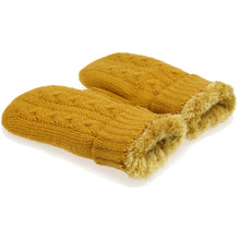 Load image into Gallery viewer, Winter Plush Fleece Lined Cable Knit Mitten