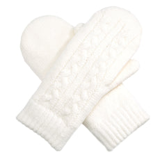 Load image into Gallery viewer, Winter Plush Fleece Lined Cable Knit Mitten