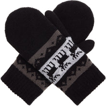 Load image into Gallery viewer, Winter Plush Fleece Lined Reindeer Knit Mittens