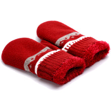 Load image into Gallery viewer, Winter Plush Fleece Lined Reindeer Knit Mittens