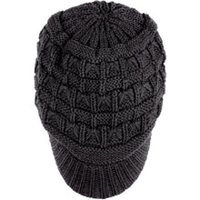 Load image into Gallery viewer, BYOS Women's Winter Fashion Cozy Fleece Lined Crochet Knit Newsboy Cabbie Cap Hat Visor