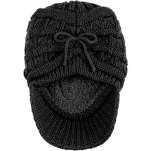 Load image into Gallery viewer, BYOS Women's Winter Fashion Cozy Fleece Lined Crochet Knit Newsboy Cabbie Cap Hat Visor