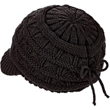 Load image into Gallery viewer, BYOS Women's Winter Fashion Cozy Fleece Lined Crochet Knit Newsboy Cabbie Cap Hat Visor