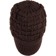 Load image into Gallery viewer, BYOS Women's Winter Fashion Cozy Fleece Lined Crochet Knit Newsboy Cabbie Cap Hat Visor