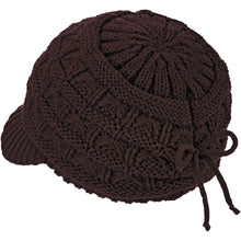 Load image into Gallery viewer, BYOS Women's Winter Fashion Cozy Fleece Lined Crochet Knit Newsboy Cabbie Cap Hat Visor