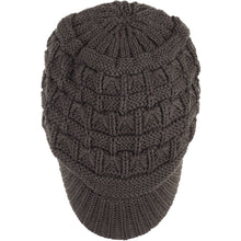 Load image into Gallery viewer, BYOS Women's Winter Fashion Cozy Fleece Lined Crochet Knit Newsboy Cabbie Cap Hat Visor