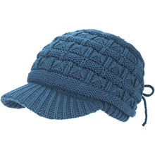 Load image into Gallery viewer, BYOS Women's Winter Fashion Cozy Fleece Lined Crochet Knit Newsboy Cabbie Cap Hat Visor