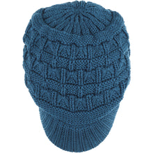Load image into Gallery viewer, BYOS Women's Winter Fashion Cozy Fleece Lined Crochet Knit Newsboy Cabbie Cap Hat Visor