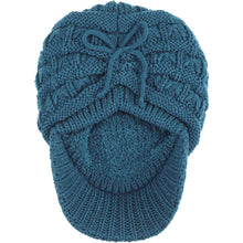 Load image into Gallery viewer, BYOS Women's Winter Fashion Cozy Fleece Lined Crochet Knit Newsboy Cabbie Cap Hat Visor