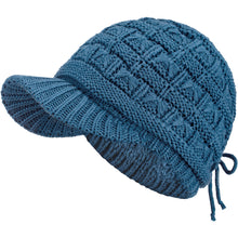 Load image into Gallery viewer, BYOS Women's Winter Fashion Cozy Fleece Lined Crochet Knit Newsboy Cabbie Cap Hat Visor