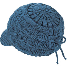 Load image into Gallery viewer, BYOS Women's Winter Fashion Cozy Fleece Lined Crochet Knit Newsboy Cabbie Cap Hat Visor