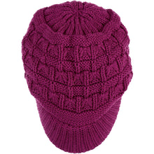 Load image into Gallery viewer, BYOS Women's Winter Fashion Cozy Fleece Lined Crochet Knit Newsboy Cabbie Cap Hat Visor