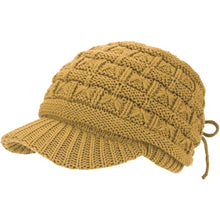 Load image into Gallery viewer, BYOS Women's Winter Fashion Cozy Fleece Lined Crochet Knit Newsboy Cabbie Cap Hat Visor