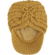 Load image into Gallery viewer, BYOS Women's Winter Fashion Cozy Fleece Lined Crochet Knit Newsboy Cabbie Cap Hat Visor