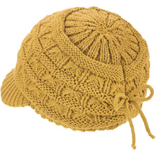 Load image into Gallery viewer, BYOS Women's Winter Fashion Cozy Fleece Lined Crochet Knit Newsboy Cabbie Cap Hat Visor
