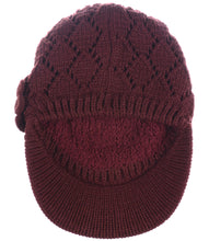 Load image into Gallery viewer, Women's Winter Fleece Lined Dimaond Knit Cap