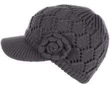 Load image into Gallery viewer, Women's Winter Fleece Lined Dimaond Knit Cap