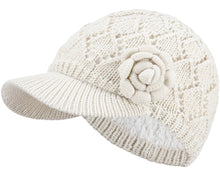 Load image into Gallery viewer, Women's Winter Fleece Lined Dimaond Knit Cap