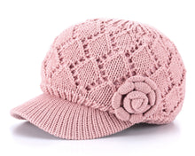 Load image into Gallery viewer, Women's Winter Fleece Lined Dimaond Knit Cap