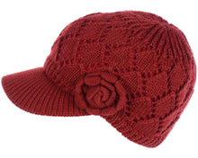 Load image into Gallery viewer, Women's Winter Fleece Lined Dimaond Knit Cap