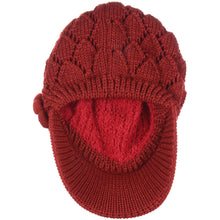Load image into Gallery viewer, Women's Winter Fleece Lined Dimaond Knit Cap