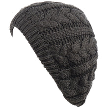 Load image into Gallery viewer, BYOS Women's Winter Cozy Cable Fleece Lined Knit Beret Hat