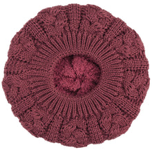 Load image into Gallery viewer, BYOS Women's Winter Cozy Cable Fleece Lined Knit Beret Hat