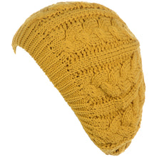 Load image into Gallery viewer, BYOS Women's Winter Cozy Cable Fleece Lined Knit Beret Hat