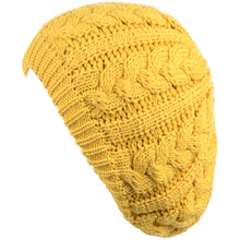 Load image into Gallery viewer, BYOS Women's Winter Cozy Cable Fleece Lined Knit Beret Hat