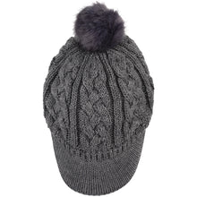 Load image into Gallery viewer, Women's Cable Ribbed Fleece Lined Newsboy Cabbie Cap