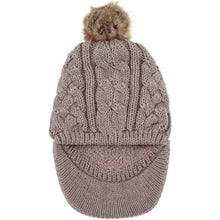 Load image into Gallery viewer, Women's Cable Ribbed Fleece Lined Newsboy Cabbie Cap