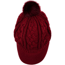 Load image into Gallery viewer, Women's Cable Ribbed Fleece Lined Newsboy Cabbie Cap