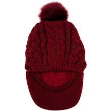 Load image into Gallery viewer, Women's Cable Ribbed Fleece Lined Newsboy Cabbie Cap