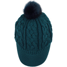 Load image into Gallery viewer, Women's Cable Ribbed Fleece Lined Newsboy Cabbie Cap
