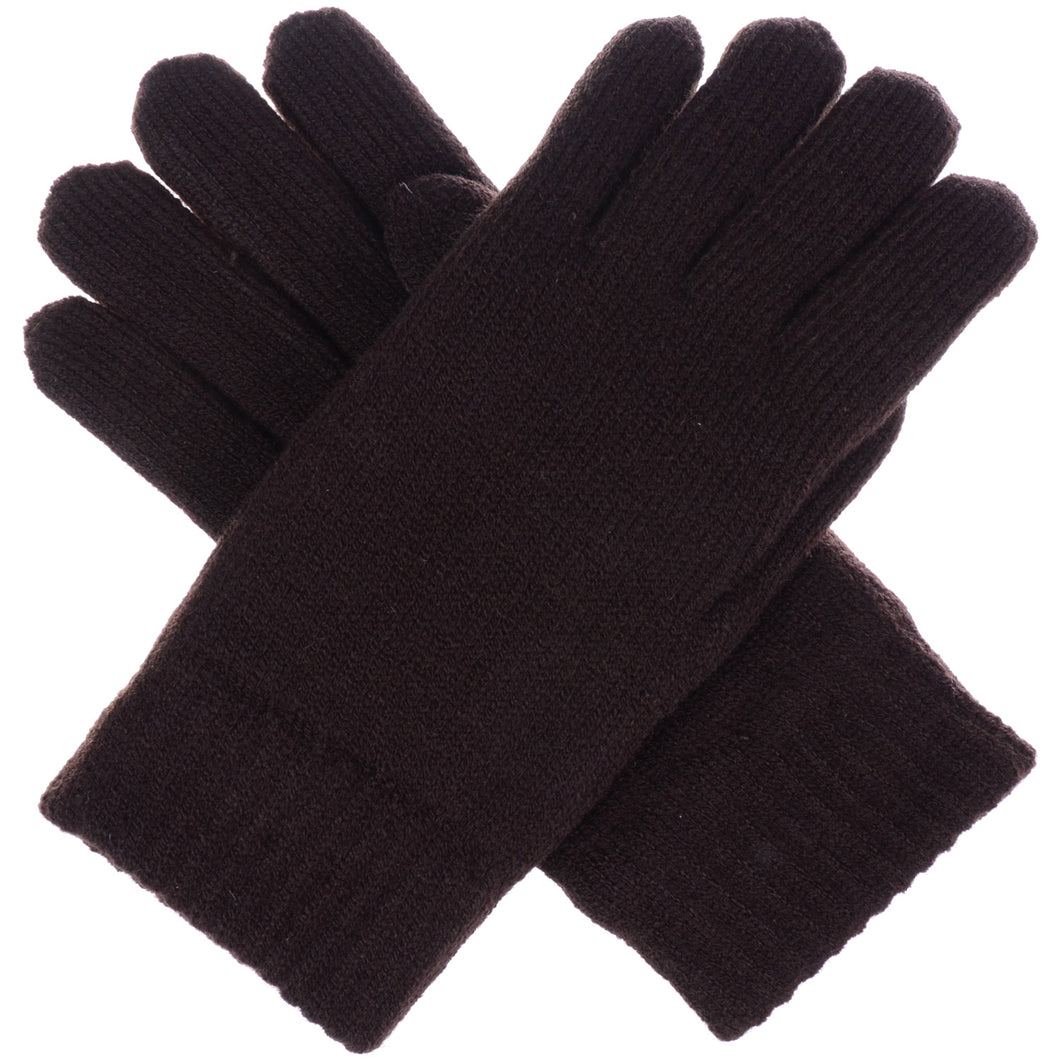 Winter Women's Toasty Warm Plush Fleece Lined Knit Gloves in Solid