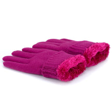 Load image into Gallery viewer, Winter Women&#39;s Toasty Warm Plush Fleece Lined Knit Gloves in Solid
