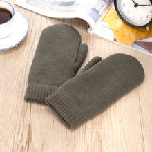 Load image into Gallery viewer, Winter Plush Fleece Lined Solid Knit Mittens
