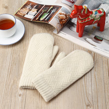 Load image into Gallery viewer, Winter Plush Fleece Lined Chevron Knit Mittens
