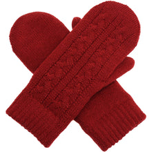 Load image into Gallery viewer, Winter Plush Fleece Lined Cable Knit Mitten
